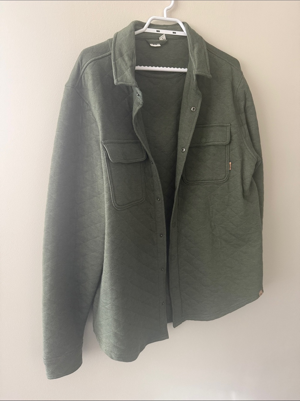 Men’s Tentree Olive Quilted Shirt Jacket